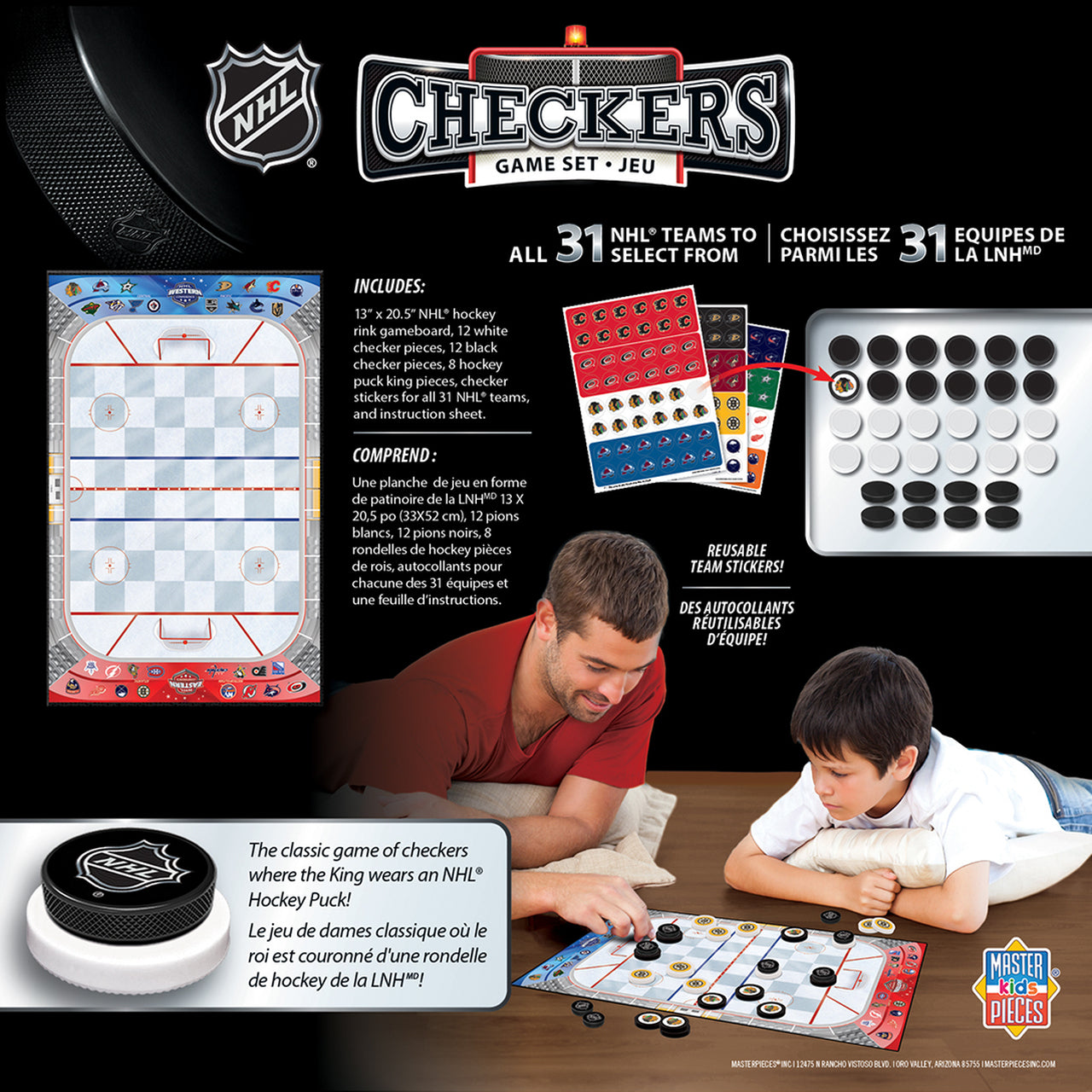 NHL League Checkers Board Game by Masterpieces