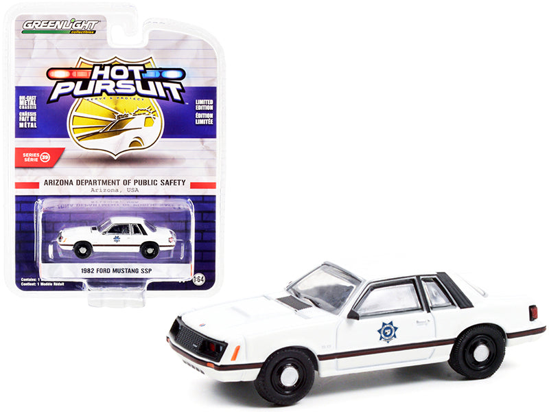 1982 Ford Mustang SSP White "Arizona Department of Public Safety" "Hot Pursuit" Series 39 1/64 Diecast Model Car by Greenlight