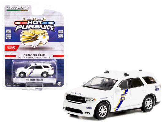 2019 Dodge Durango Police White "Philadelphia Police Pennsylvania" "Hot Pursuit" Series 41 1/64 Diecast Model Car by Greenlight