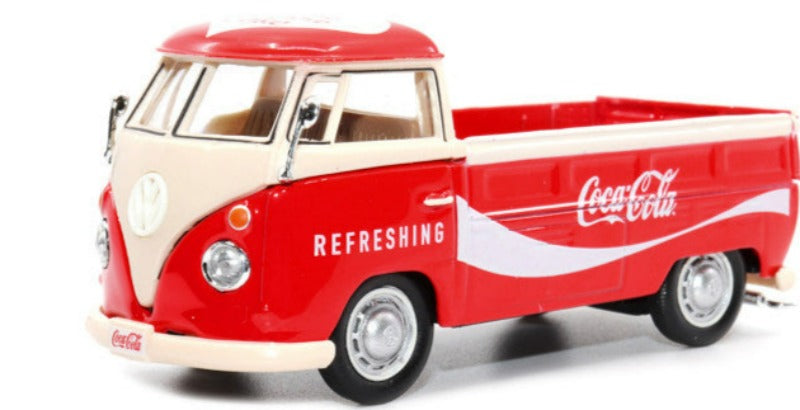 1962 Volkswagen T1 Pickup Truck Red and White "Refreshing Coca-Cola" 1/43 Diecast Model Car by Motor City Classics