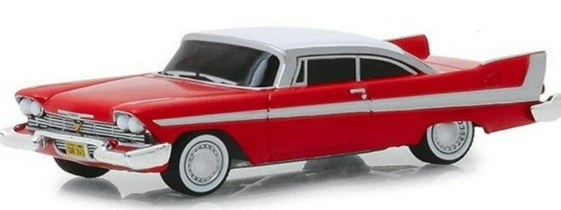 1958 Plymouth Fury Red w/ White Top "Evil Version (Blacked Out Windows) "Christine" Movie "Hollywood Series" Release 24 1/64 Diecast Car by Greenlight