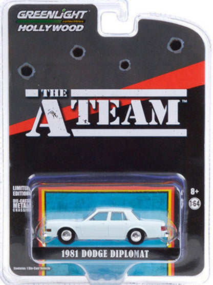 1981 Dodge Diplomat Light Blue "The A-Team" (1983-1987) TV Series "Hollywood Special Edition" 1/64 Diecast Model Car by Greenlight