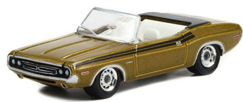 1971 Dodge Challenger 340 Convertible Gold Metallic with Black Stripes "The Mod Squad"  "Hollywood Series" Release 34 1/64 Diecast Model Car