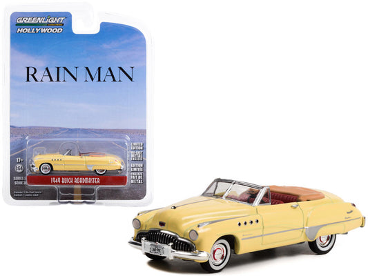 Charlie Babbitt's 1949 Buick Roadmaster Convertible Cream "Rain Man" (1988) Movie "Hollywood Series" Release 36 1/64 Diecast Model Car by Greenlight