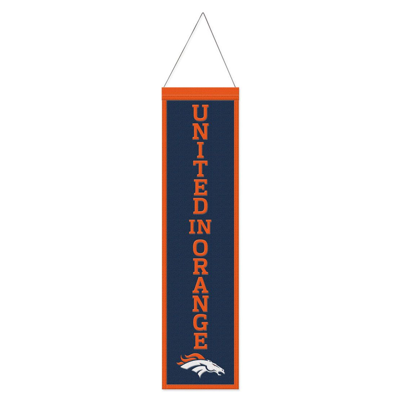 Denver Broncos Heritage Slogan Design Wool Banner by Wincraft