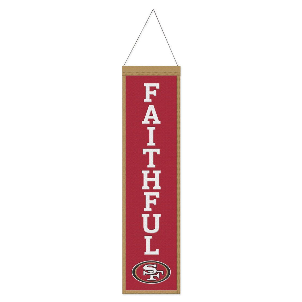 San Francisco 49ers Heritage banner 8" x 32" made by Wincraft 