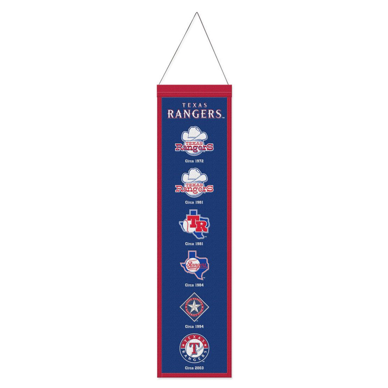 Texas Rangers Heritage Slogan Design Wool Banner by Wincraft