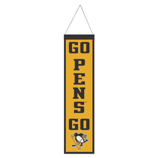 Pittsburgh Penguins Heritage Slogan Design Wool Banner by Wincraft