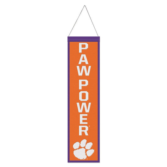 Clemson Tigers Embroidered Heritage Slogan Design Wool Banner by Wincraft