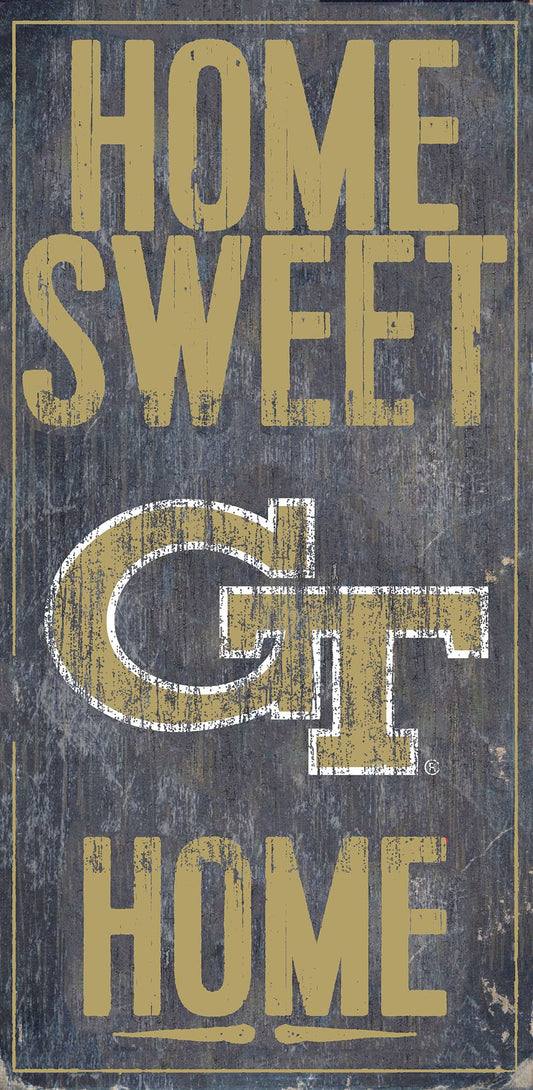 Georgia Tech Yellow Jackets Home Sweet Home 6" x 12" Sign by Fan Creations