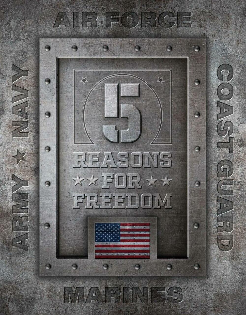 5 Reasons For Freedom Metal Tin Sign - 2432