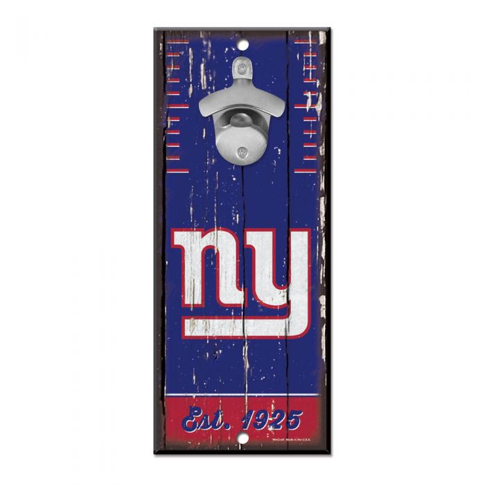 New York Giants 5" x 11" Bottle Opener Wood Sign by Wincraft