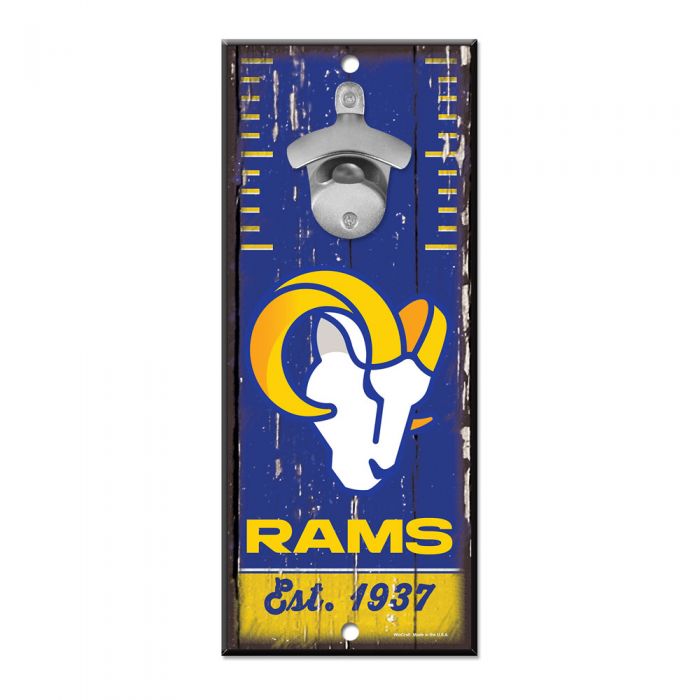 Los Angeles Rams 5" x 11" Bottle Opener Wood Sign by Wincraft