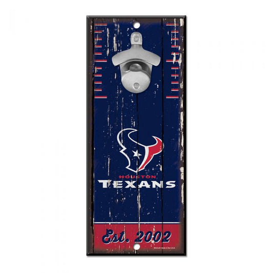 Houston Texans 5" x 11" Bottle Opener Wood Sign by Wincraft
