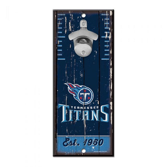 Tennessee Titans  5" x 11" Bottle Opener Wood Sign by Wincraft