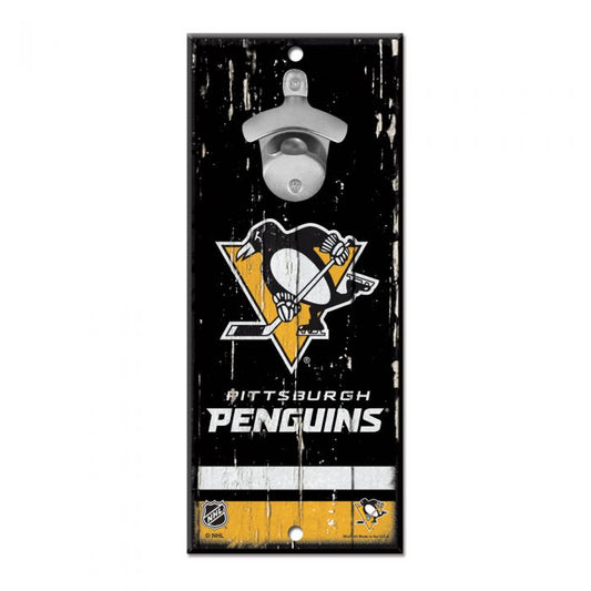 Pittsburgh Penguins 5" x 11" Bottle Opener Wood Sign by Wincraft