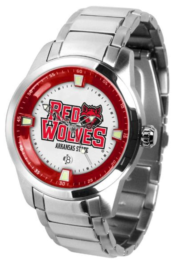 Arkansas State Red Wolves Men's Titan Steel Watch by Suntime