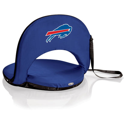 Buffalo Bills NFL Oniva Portable Reclining Seat, Navy Blue. Lightweight, adjustable with steel frame.