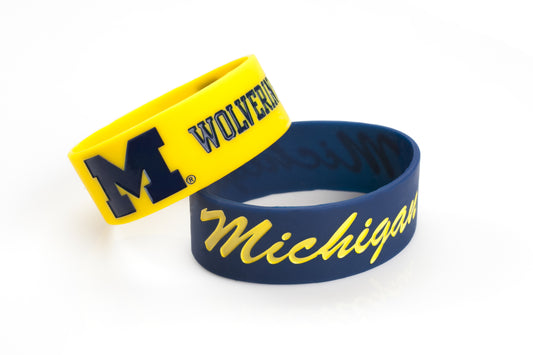 Michigan Wolverines Pack of 2 Silicone Bracelet by Aminco