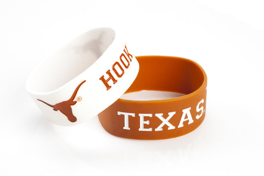 Texas Longhorns Pack of 2 Silicone Bracelet by Aminco