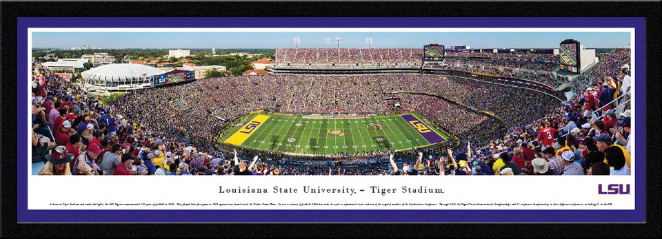 LSU Tigers Football Poster Panoramic Fan Cave Decor Tiger Stadium Picture by Blakeway Panoramas