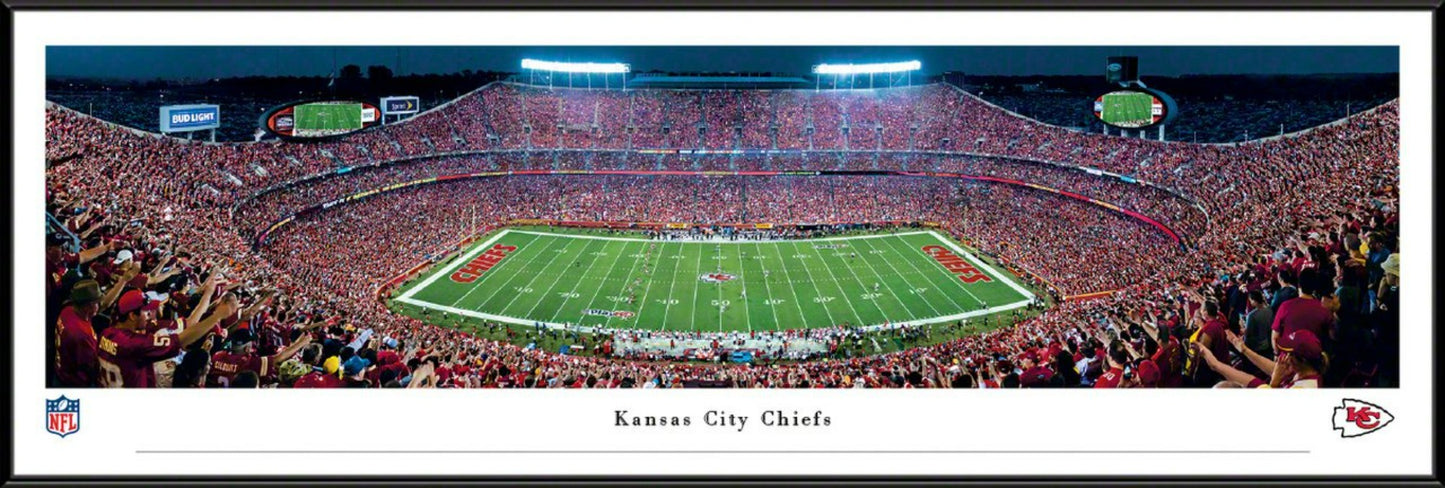 Kansas City Chiefs Sideline View Arrowhead Stadium Night Game by Blakeway Panoramas