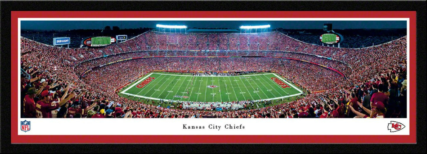 Kansas City Chiefs Sideline View Arrowhead Stadium Night Game by Blakeway Panoramas