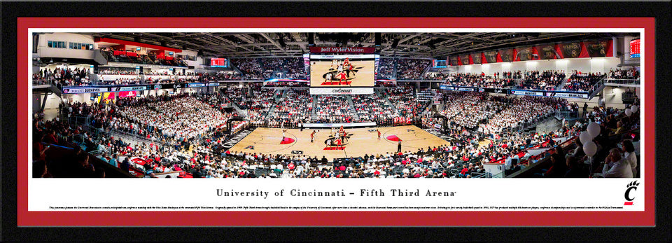 Cincinnati Bearcats Basketball Panoramic Poster - Fifth Third Arena by Blakeway Panoramas