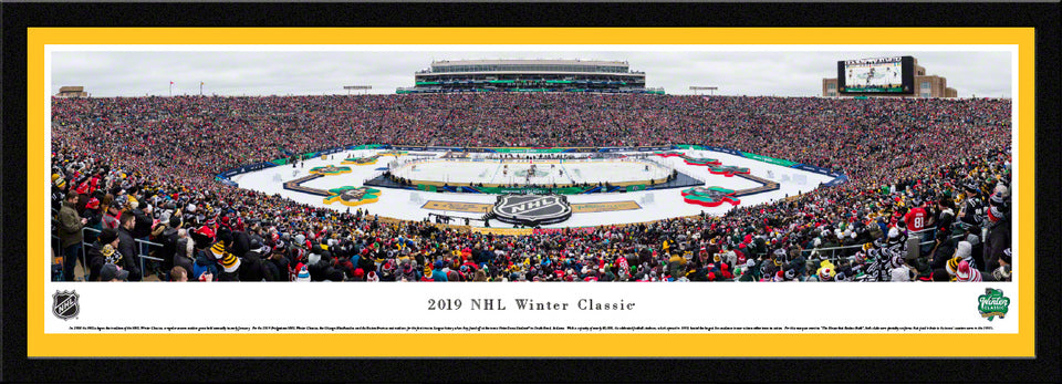 2019 NHL Winter Classic Panoramic Poster - Boston Bruins vs. Chicago Blackhawks by Blakeway Panoramas