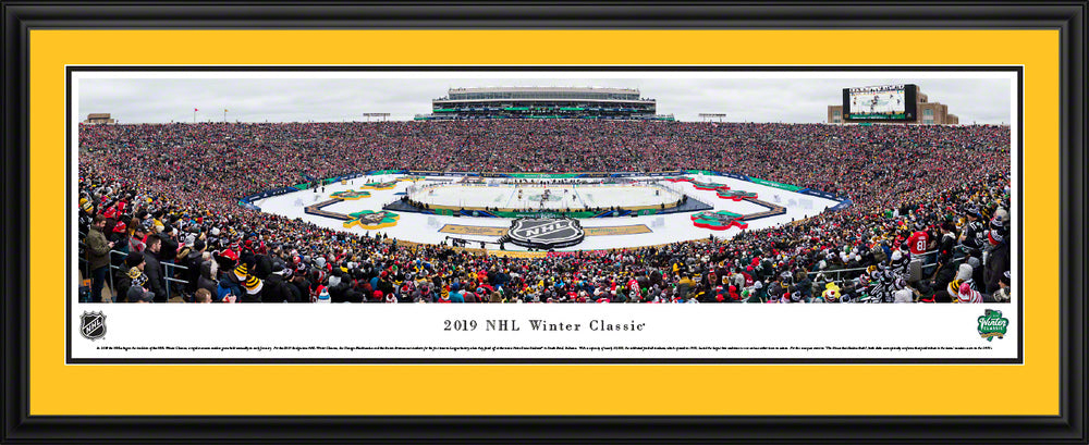 2019 NHL Winter Classic Panoramic Poster - Boston Bruins vs. Chicago Blackhawks by Blakeway Panoramas