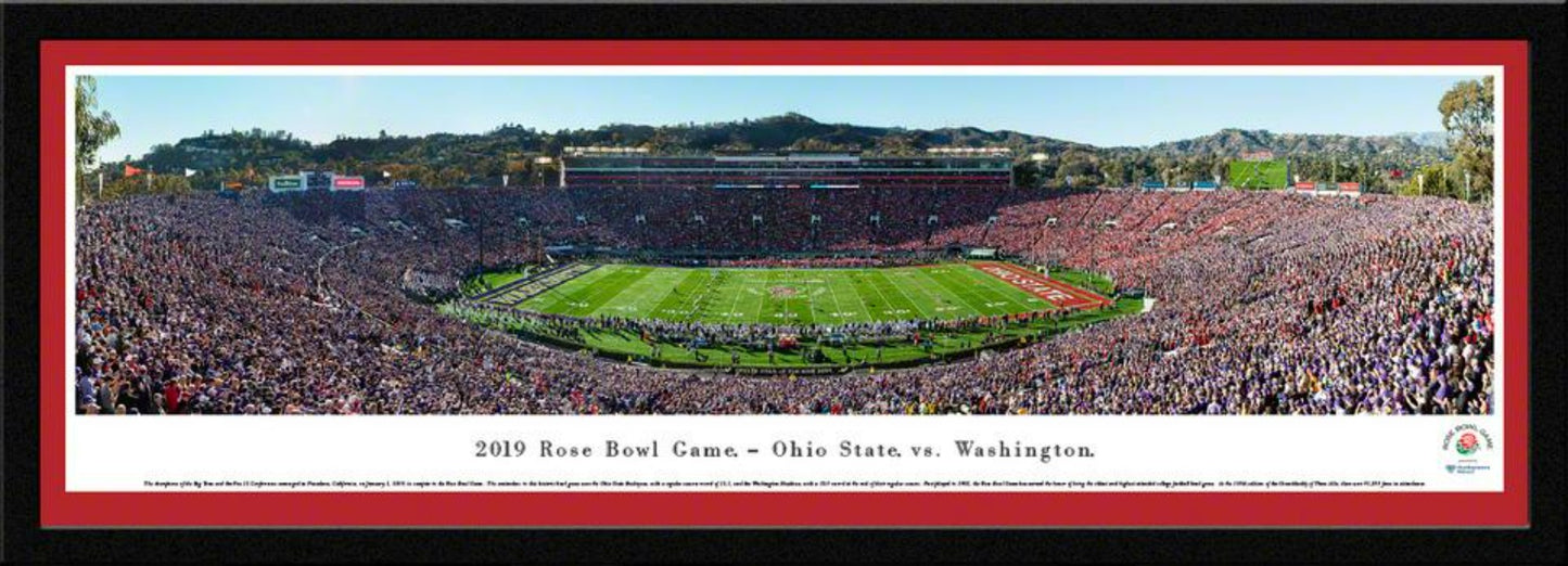 2019 Rose Bowl Game - Kickoff Panoramic Poster - Ohio State vs. Washington by Blakeway Panoramas