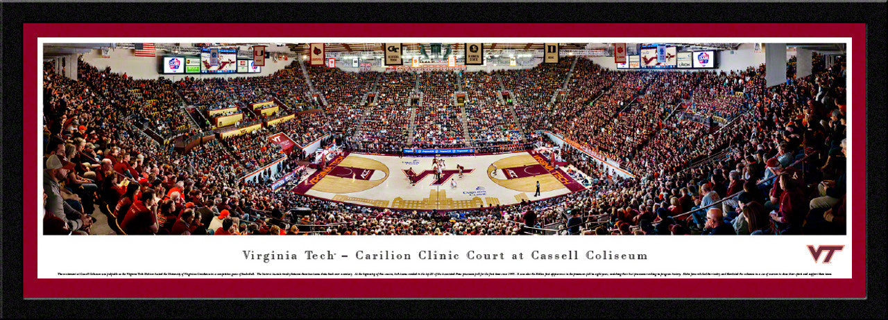 Virginia Tech Hokies Basketball Panoramic Poster - Cassell Coliseum by Blakeway Panoramas