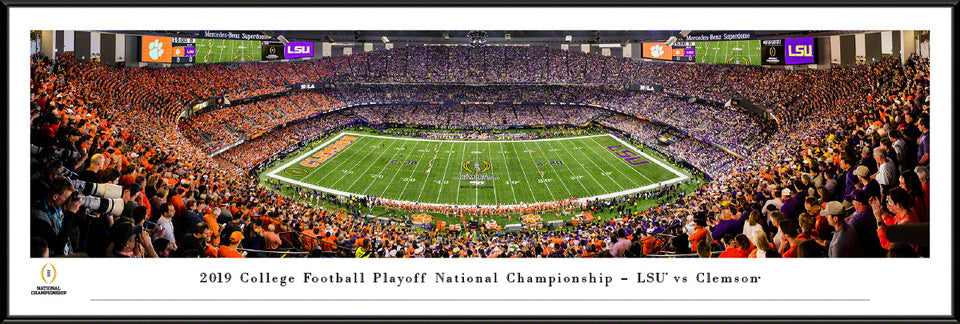 2020 College Football Playoff National Championship Kickoff Panoramic Poster - LSU vs. Clemson by Blakeway Panoramas