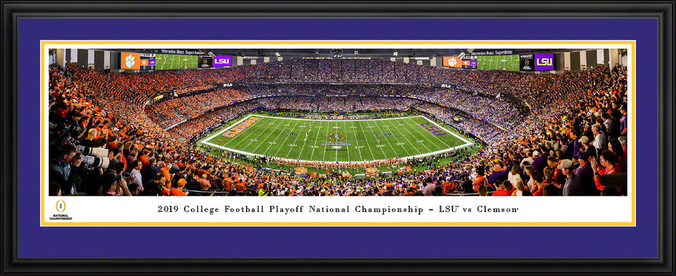 2020 College Football Playoff National Championship Kickoff Panoramic Poster - LSU vs. Clemson by Blakeway Panoramas