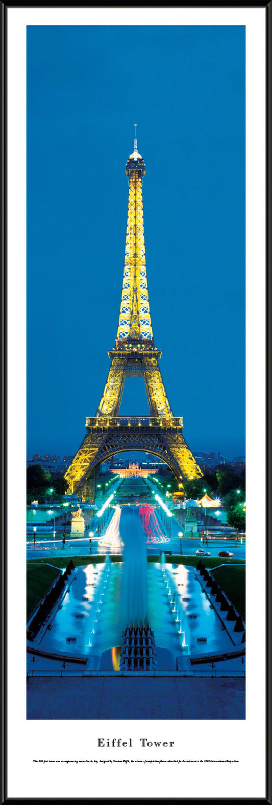 Eiffel Tower Panoramic Picture - Twilight - Vertical Panorama by Blakeway Panoramas