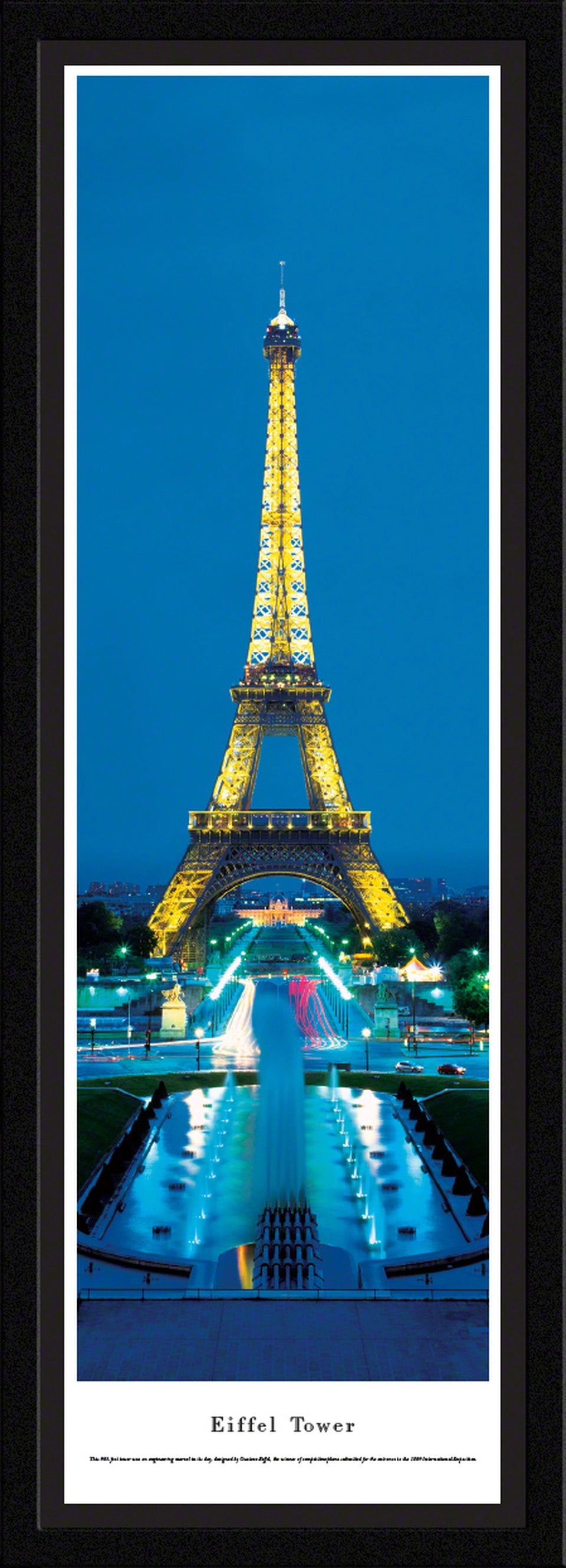 Eiffel Tower Panoramic Picture - Twilight - Vertical Panorama by Blakeway Panoramas