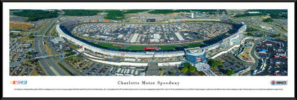 Charlotte Motor Speedway NASCAR panoramic framed photo featuring Coca-Cola 600 for fan cave decor - no matting