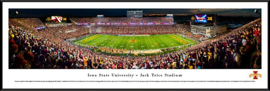 Iowa State Cyclones Football Night Game Panoramic Picture - Jack Trice Stadium by Blakeway Panoramas