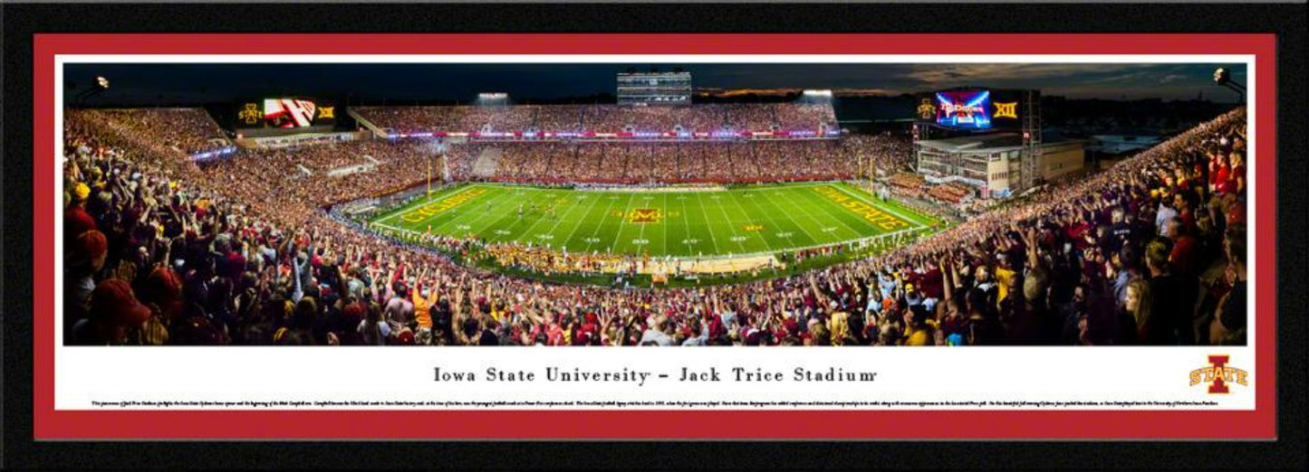 Iowa State Cyclones Football Night Game Panoramic Picture - Jack Trice Stadium by Blakeway Panoramas