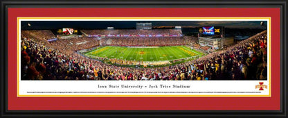 Iowa State Cyclones Football Night Game Panoramic Picture - Jack Trice Stadium by Blakeway Panoramas