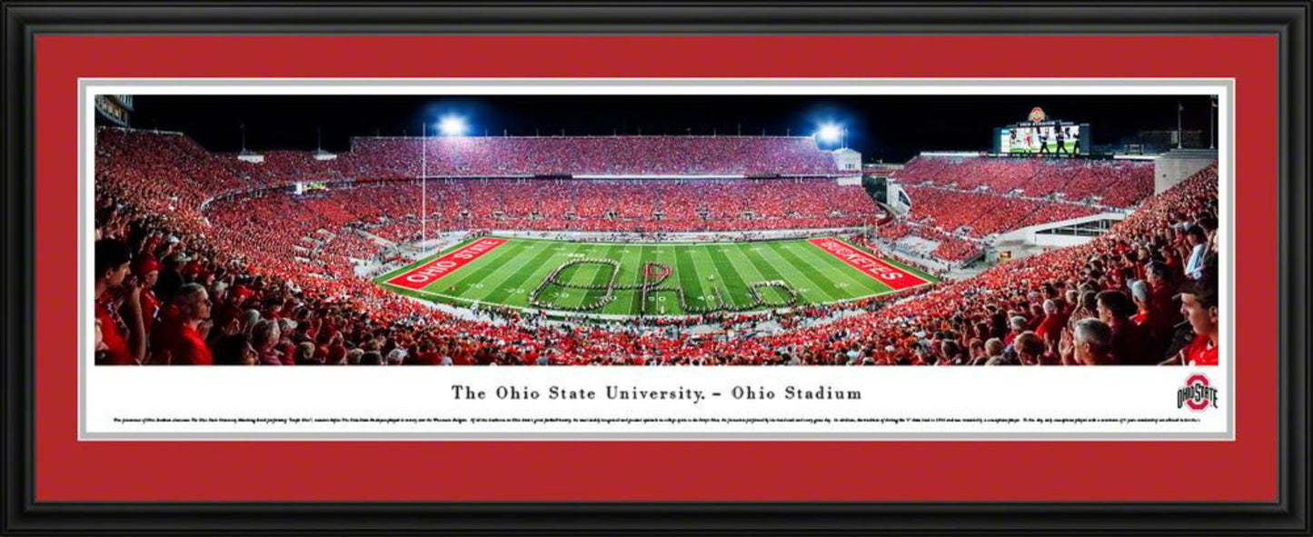 Ohio State Buckeyes Football Panorama - Marching Band Script - Ohio Stadium by Blakeway Panoramas