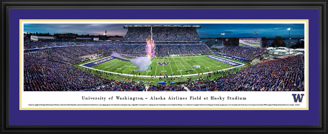 Washington Huskies Football Sideline View Panoramic Picture - Husky Stadium by Blakeway Panoramas