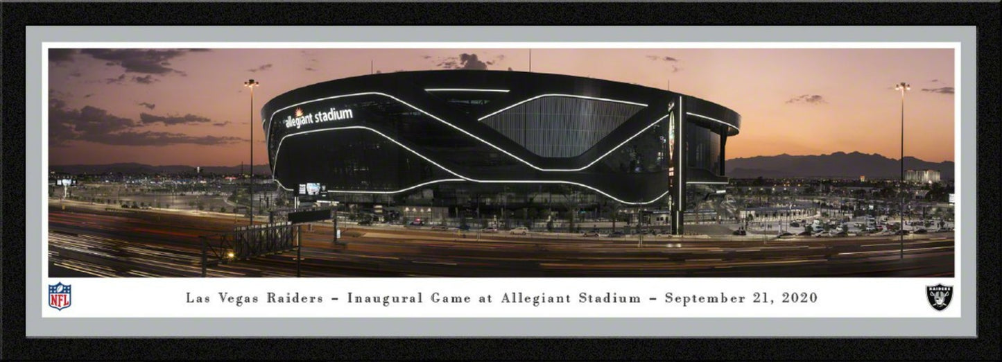 Las Vegas Raiders Allegiant Stadium Twilight Panoramic Picture by Blakeway Panoramas