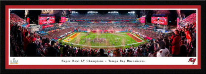 2021 Super Bowl LV Champions Panoramic Poster - Tampa Bay Buccaneers by Blakeway Panoramas