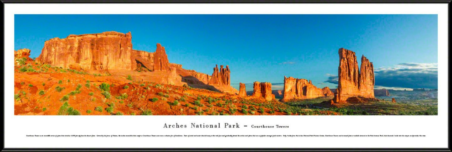 Arches National Park Panoramic Wall Decor - Courthouse Towers Picture by Blakeway Panoramas