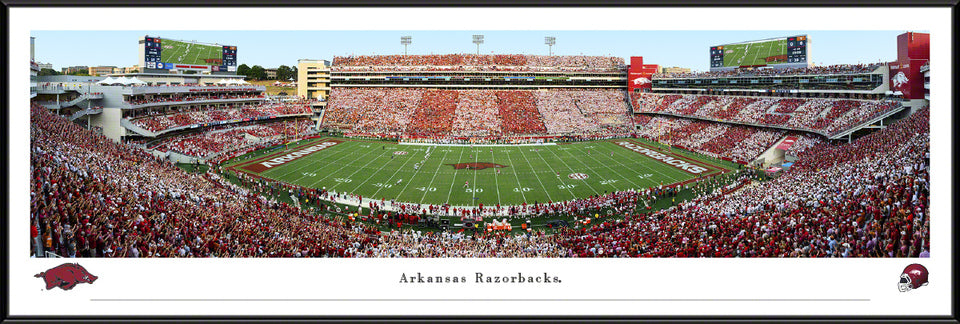 Arkansas Razorbacks Football Panoramic Poster - Donald W. Reynolds Razorback Stadium by Blakeway Panoramas