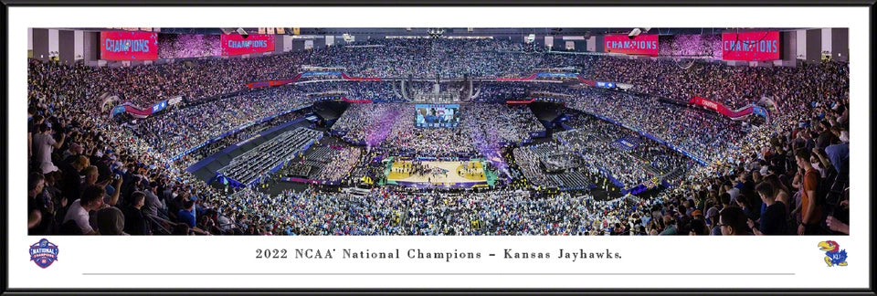 2022 NCAA Men's Basketball National Champions Panoramic Picture - Kansas Jayhawks by Blakeway Panoramas