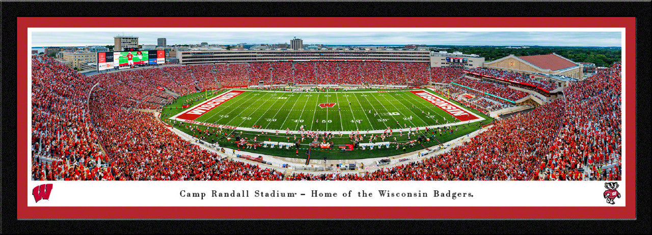 Wisconsin Badgers Football Panoramic Picture - Camp Randall Fan Cave Decor by Blakeway Panoramas