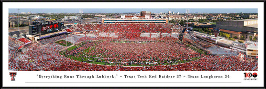 Texas Tech Red Raiders Field Storming Panoramic Picture - Jones AT&T Stadium Fan Cave Decor by Blakeway Panoramas