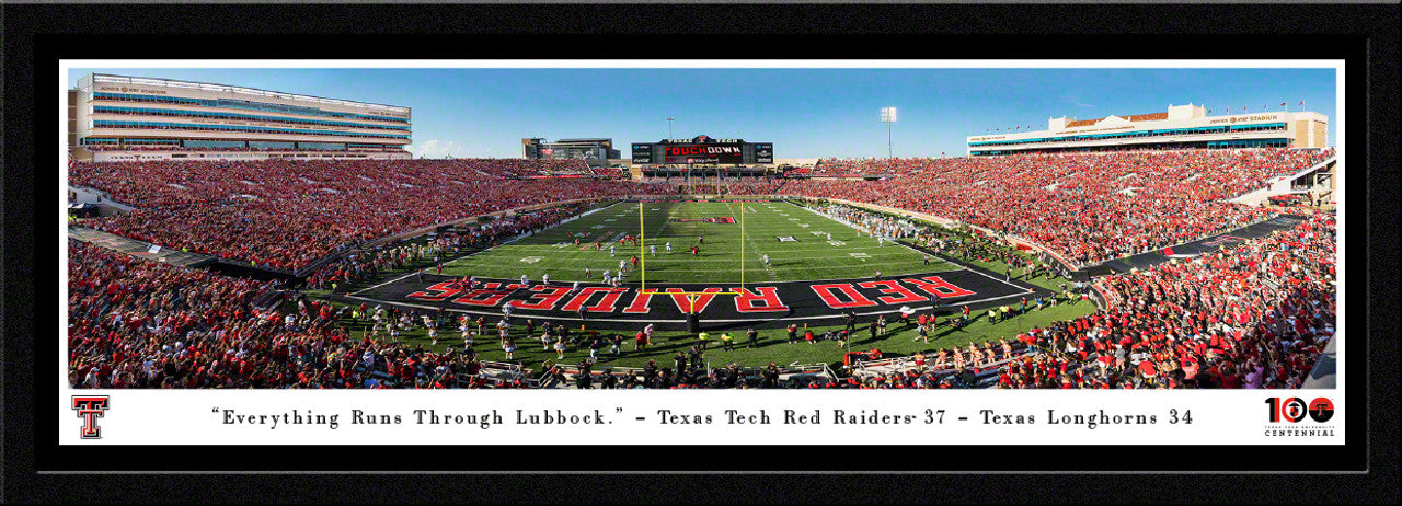 Texas Tech Red Raiders End Zone Football Panorama - Jones AT&T Stadium Fan Cave Decor by Blakeway Panoramas